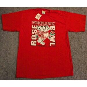 Vintage University of Wisconsin Badgers Football 1999 Rose Bowl T-Shirt Men's XL